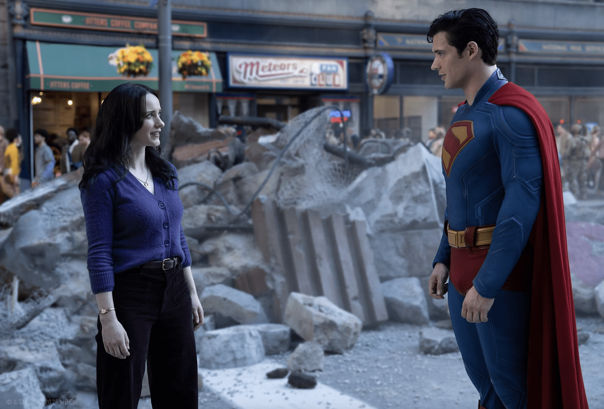David and Rachel on set Superman 2025