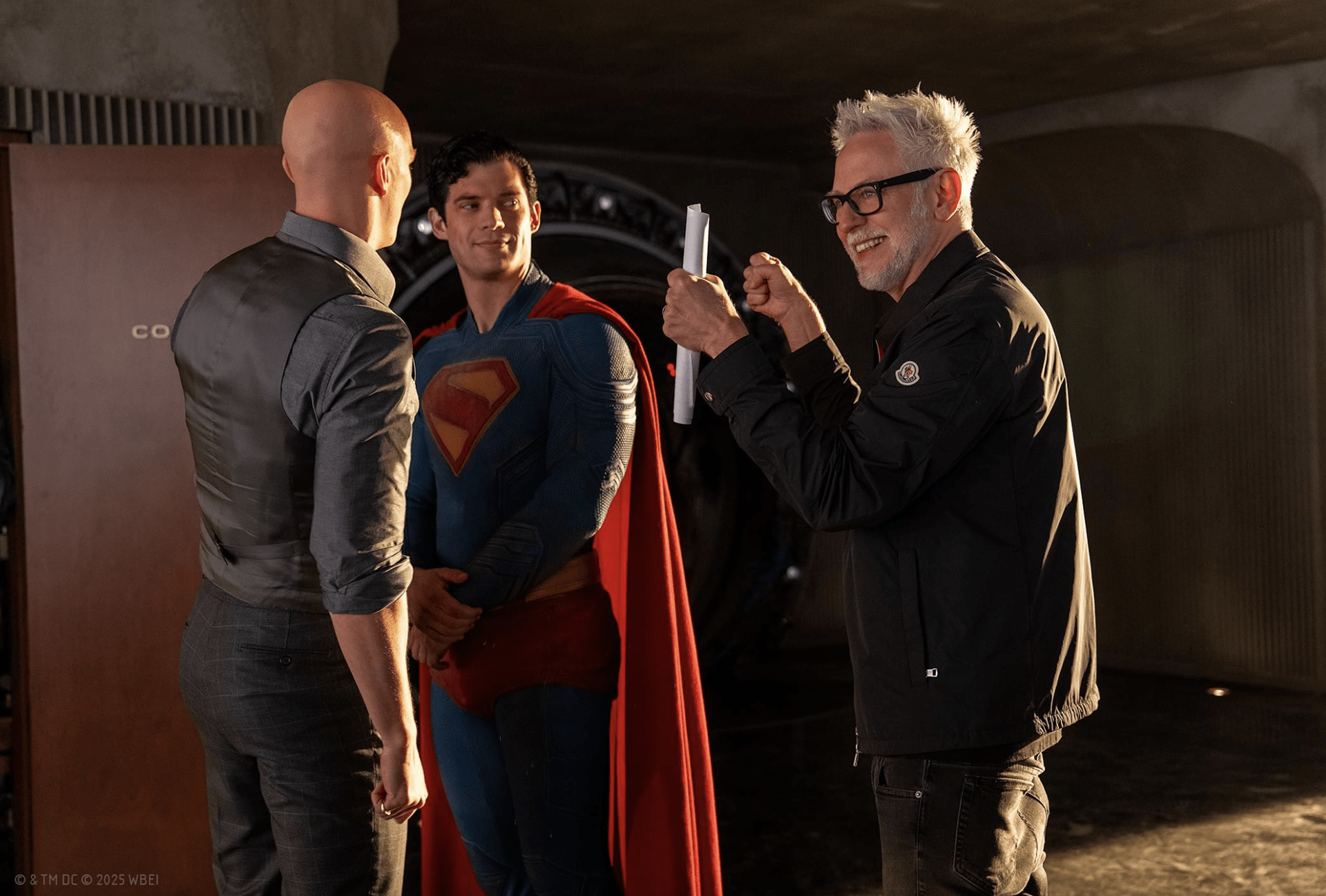 James Gunn on set Superman 2025