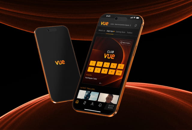 Mobile phone showing Club Vue