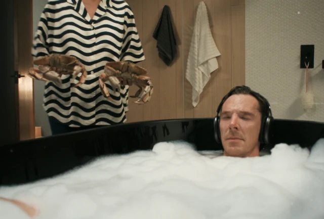 Olivia Colman and Benedict Cumberbatch in a scene from The Roses