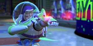 Buzz Lightyear shooting a laser