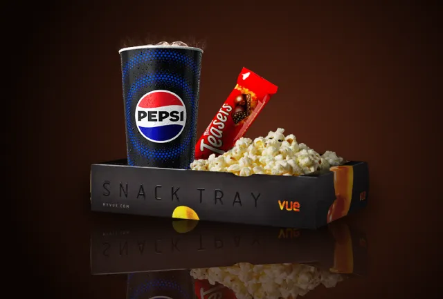 Vue snack combo include Pepsi, popcorn and small chocolate bar
