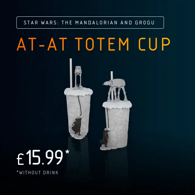 The Star Wars: The Mandalorian and Grogu AT-AT Totem Cup is at Vue Now